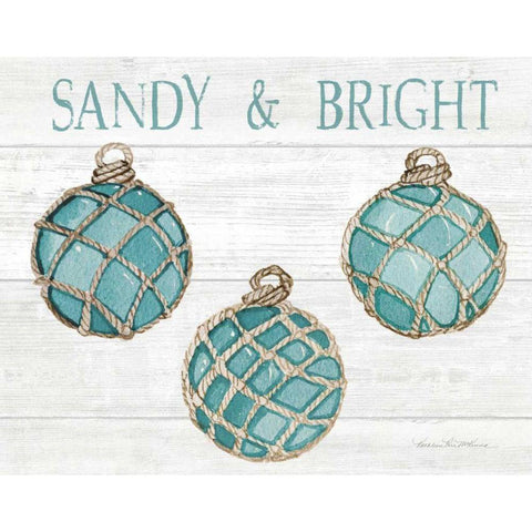 Coastal Holiday Ornament VIII Sandy and Bright White Modern Wood Framed Art Print by McKenna, Kathleen Parr