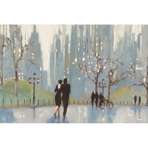 An Evening Out Blue Gold Ornate Wood Framed Art Print with Double Matting by Purinton, Julia