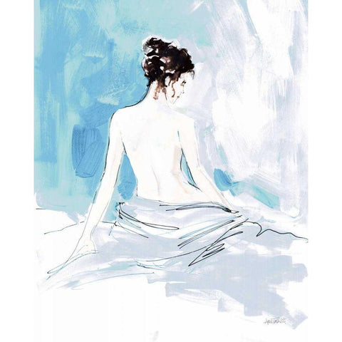 Nude I Blue White Modern Wood Framed Art Print by Tavoletti, Anne