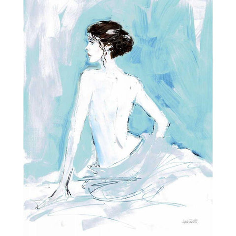 Nude II Blue Black Modern Wood Framed Art Print with Double Matting by Tavoletti, Anne