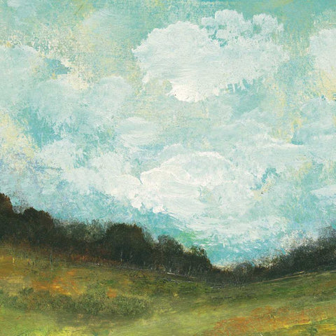 In the Field Square II Black Modern Wood Framed Art Print by Warrick, Cheryl