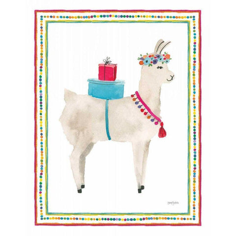 La La Llama III Black Modern Wood Framed Art Print by Jackson, Jenaya