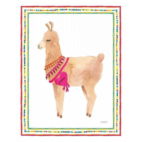 La La Llama IV Black Modern Wood Framed Art Print by Jackson, Jenaya