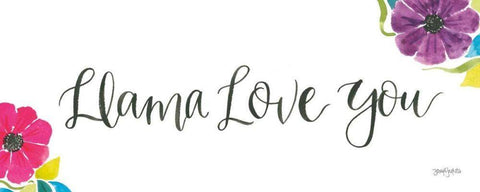 La La Llama VII White Modern Wood Framed Art Print with Double Matting by Jackson, Jenaya