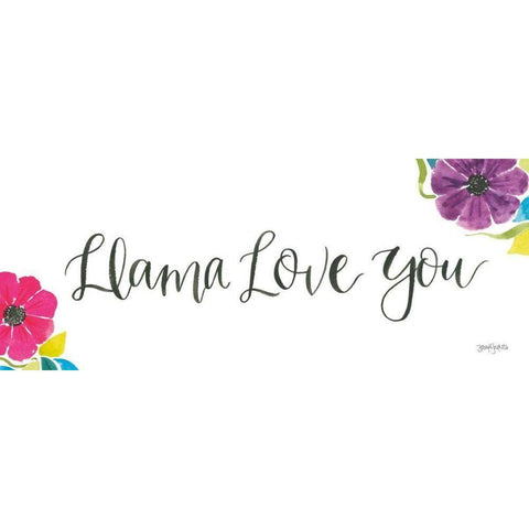 La La Llama VII White Modern Wood Framed Art Print by Jackson, Jenaya