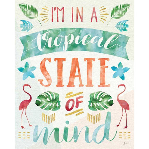 Words of Paradise II White Modern Wood Framed Art Print by Aiken, Jess