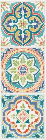 Colorful Journey VII White Modern Wood Framed Art Print with Double Matting by Pela Studio