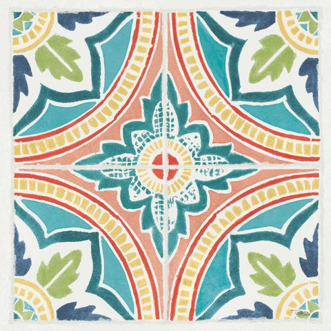 Colorful Journey VIII Black Ornate Wood Framed Art Print with Double Matting by Pela Studio