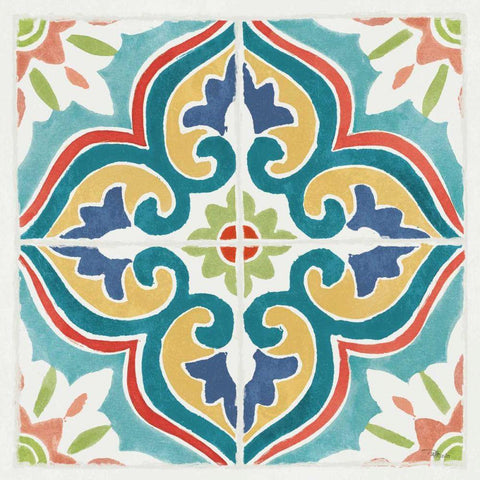 Colorful Journey IX Gold Ornate Wood Framed Art Print with Double Matting by Pela Studio