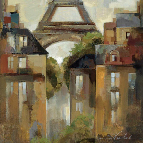 Paris - Late Summer I Black Ornate Wood Framed Art Print with Double Matting by Vassileva, Silvia