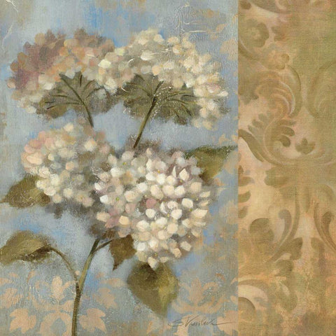 Hydrangea on Soft Blue WAG Gold Ornate Wood Framed Art Print with Double Matting by Vassileva, Silvia