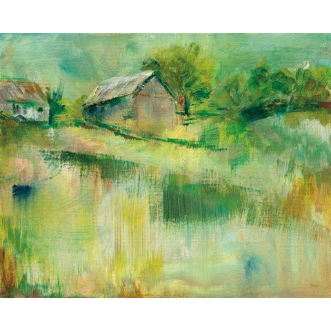 September Barns White Modern Wood Framed Art Print by Schlabach, Sue