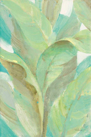 Under the Palms I White Modern Wood Framed Art Print with Double Matting by Hristova, Albena