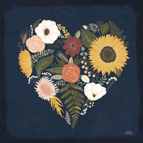 Autumn Romance IX Black Modern Wood Framed Art Print by Marshall, Laura