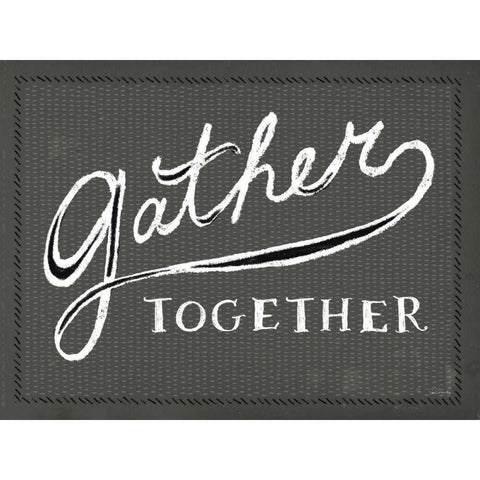 Together VI Gray and Black Gold Ornate Wood Framed Art Print with Double Matting by Schlabach, Sue