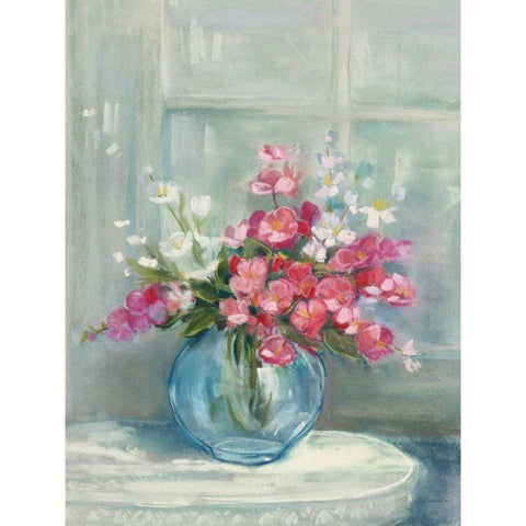 Spring Bouquet I Crop White Modern Wood Framed Art Print by Rowan, Carol