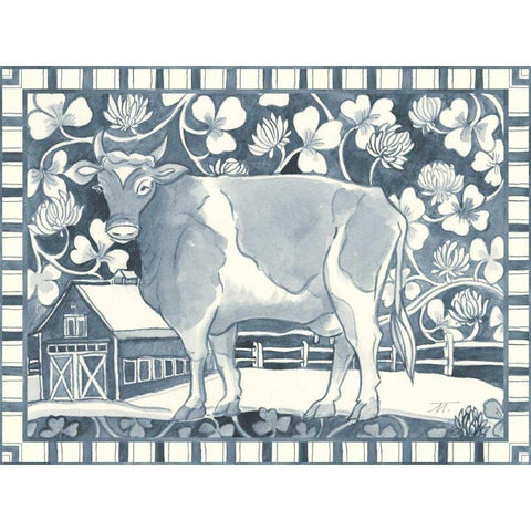 Farm Life II Stripe Border Black Modern Wood Framed Art Print by Thomas, Miranda