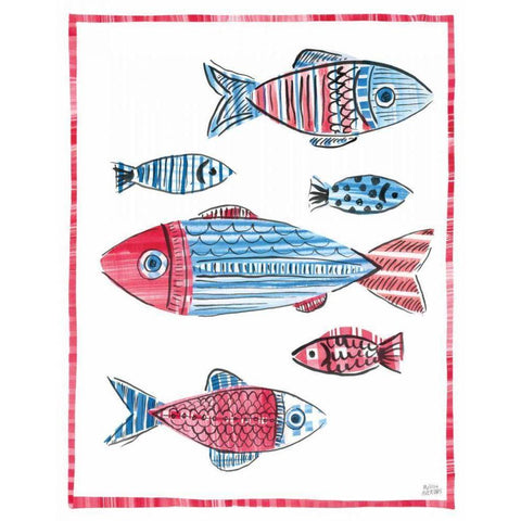 Coastal Americana I Black Modern Wood Framed Art Print with Double Matting by Averinos, Melissa