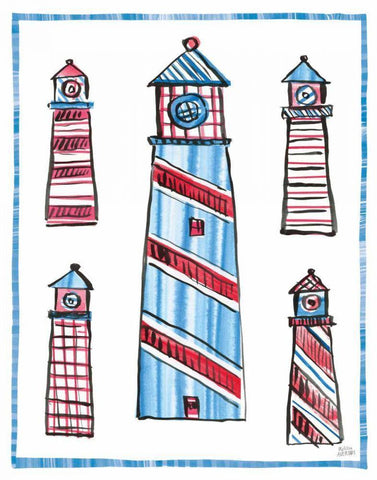 Coastal Americana II White Modern Wood Framed Art Print with Double Matting by Averinos, Melissa