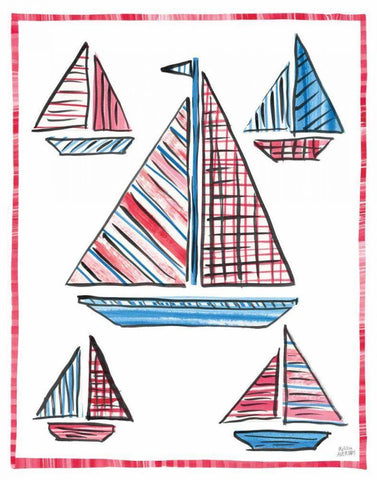 Coastal Americana IV White Modern Wood Framed Art Print with Double Matting by Averinos, Melissa