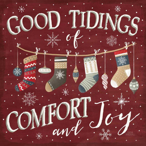 Christmas Cheer VI White Modern Wood Framed Art Print with Double Matting by Marshall, Laura