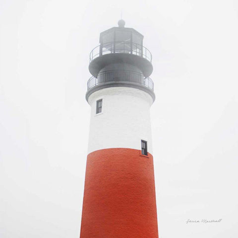 Sankaty Head Light Black Modern Wood Framed Art Print with Double Matting by Marshall, Laura
