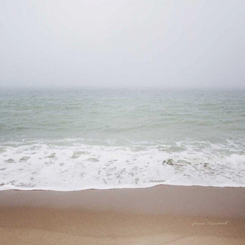 Walk on the Beach White Modern Wood Framed Art Print with Double Matting by Marshall, Laura