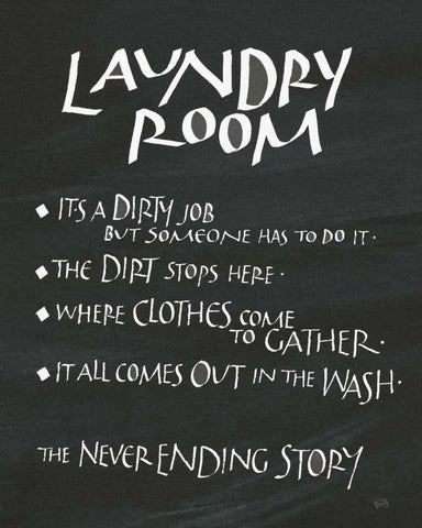 Laundry Room Sayings White Modern Wood Framed Art Print with Double Matting by Paschke, Chris