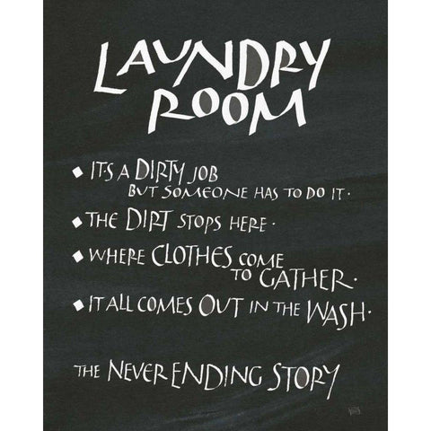 Laundry Room Sayings White Modern Wood Framed Art Print by Paschke, Chris