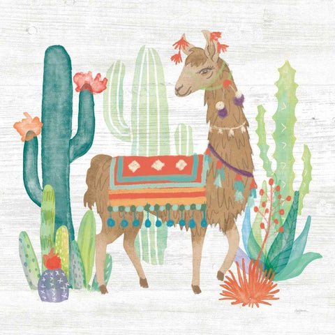 Lovely Llamas III White Modern Wood Framed Art Print by Urban, Mary