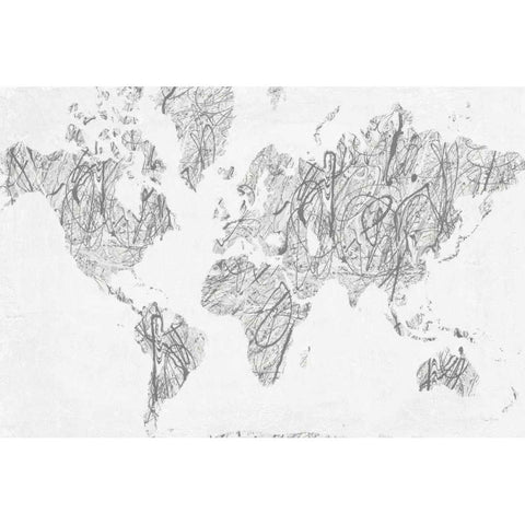 World on a String Neutral Black Modern Wood Framed Art Print with Double Matting by Rhue, Piper