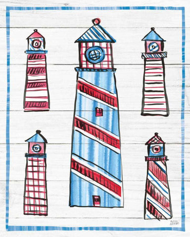 Coastal Americana II Shiplap Black Ornate Wood Framed Art Print with Double Matting by Averinos, Melissa