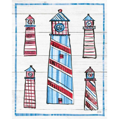 Coastal Americana II Shiplap Gold Ornate Wood Framed Art Print with Double Matting by Averinos, Melissa