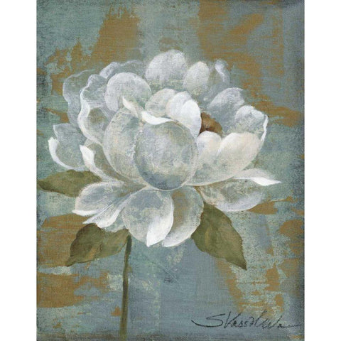 Peony TIle I - Wag White Modern Wood Framed Art Print by Vassileva, Silvia