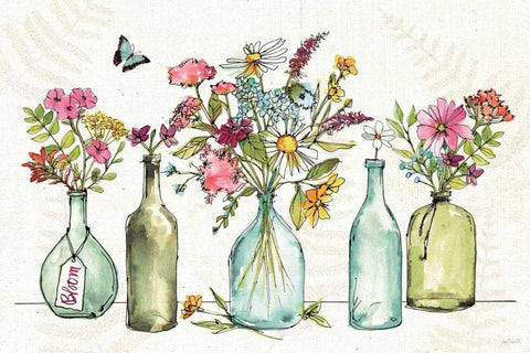 Simply Petals I White Modern Wood Framed Art Print with Double Matting by Tavoletti, Anne