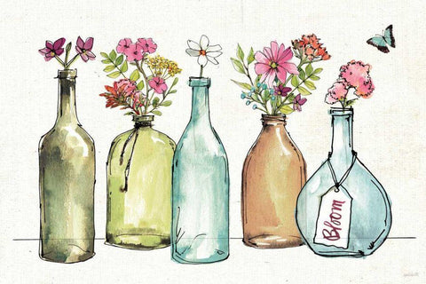 Simply Petals IV White Modern Wood Framed Art Print with Double Matting by Tavoletti, Anne