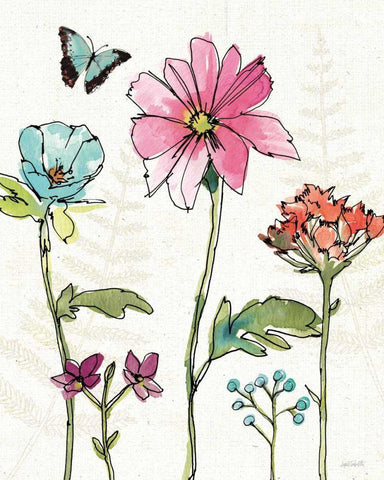 Simply Petals VII White Modern Wood Framed Art Print with Double Matting by Tavoletti, Anne