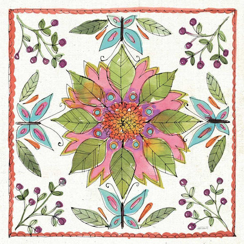 Simply Petals IX Black Ornate Wood Framed Art Print with Double Matting by Tavoletti, Anne