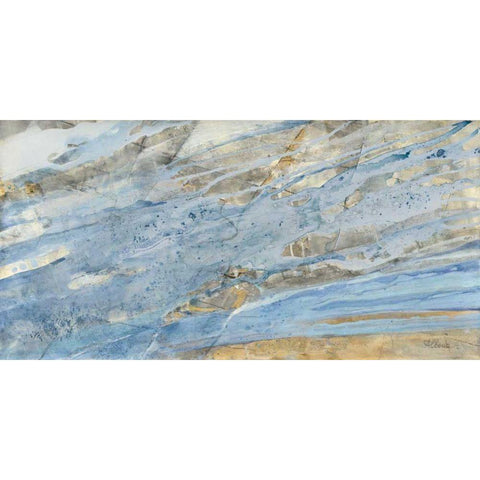 Ice Flow White Modern Wood Framed Art Print by Hristova, Albena