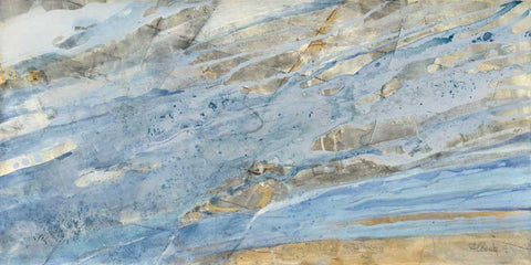 Ice Flow White Modern Wood Framed Art Print with Double Matting by Hristova, Albena