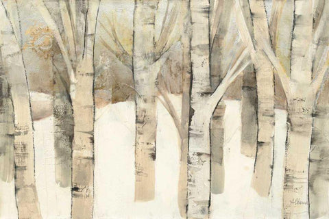 First Snow Black Ornate Wood Framed Art Print with Double Matting by Hristova, Albena