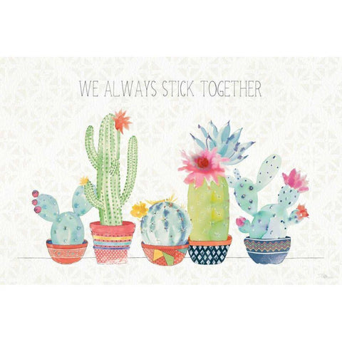 Sweet Succulents I Black Modern Wood Framed Art Print with Double Matting by Pela Studio
