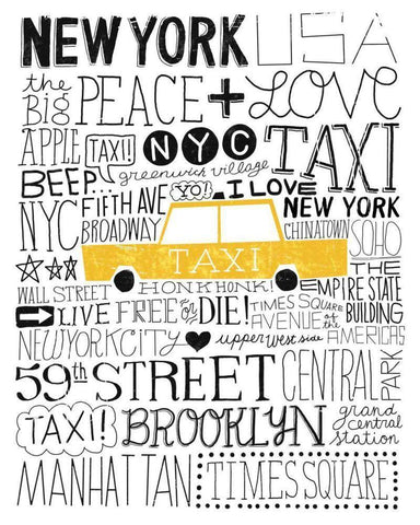 Iconic NYC III Black Ornate Wood Framed Art Print with Double Matting by Mullan, Michael