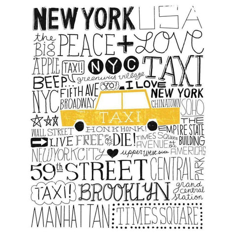 Iconic NYC III Black Modern Wood Framed Art Print with Double Matting by Mullan, Michael