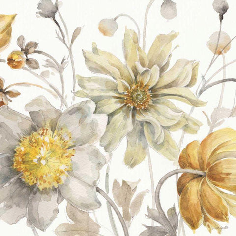 Fields of Gold III Black Ornate Wood Framed Art Print with Double Matting by Audit, Lisa