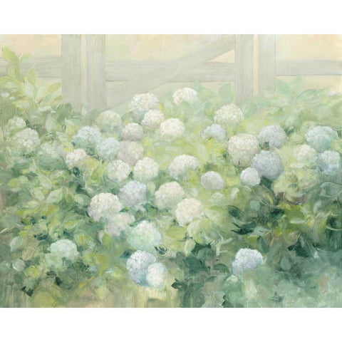 Hydrangea Lane Gold Ornate Wood Framed Art Print with Double Matting by Purinton, Julia