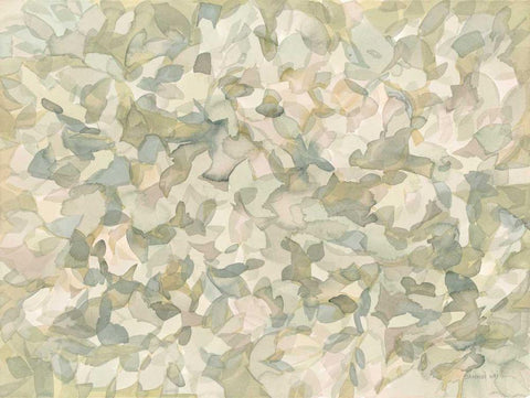 Leafy Abstract White Modern Wood Framed Art Print with Double Matting by Nai, Danhui