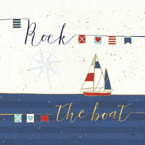 Underlined Nautical II Black Modern Wood Framed Art Print by Charron, Veronique