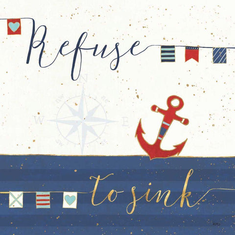 Underlined Nautical IV White Modern Wood Framed Art Print by Charron, Veronique