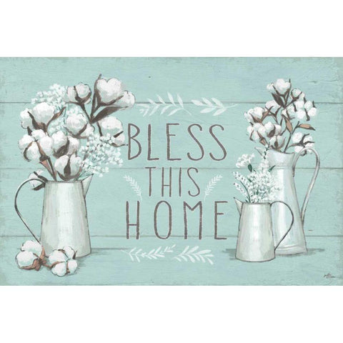 Blessed I Mint Gold Ornate Wood Framed Art Print with Double Matting by Penner, Janelle